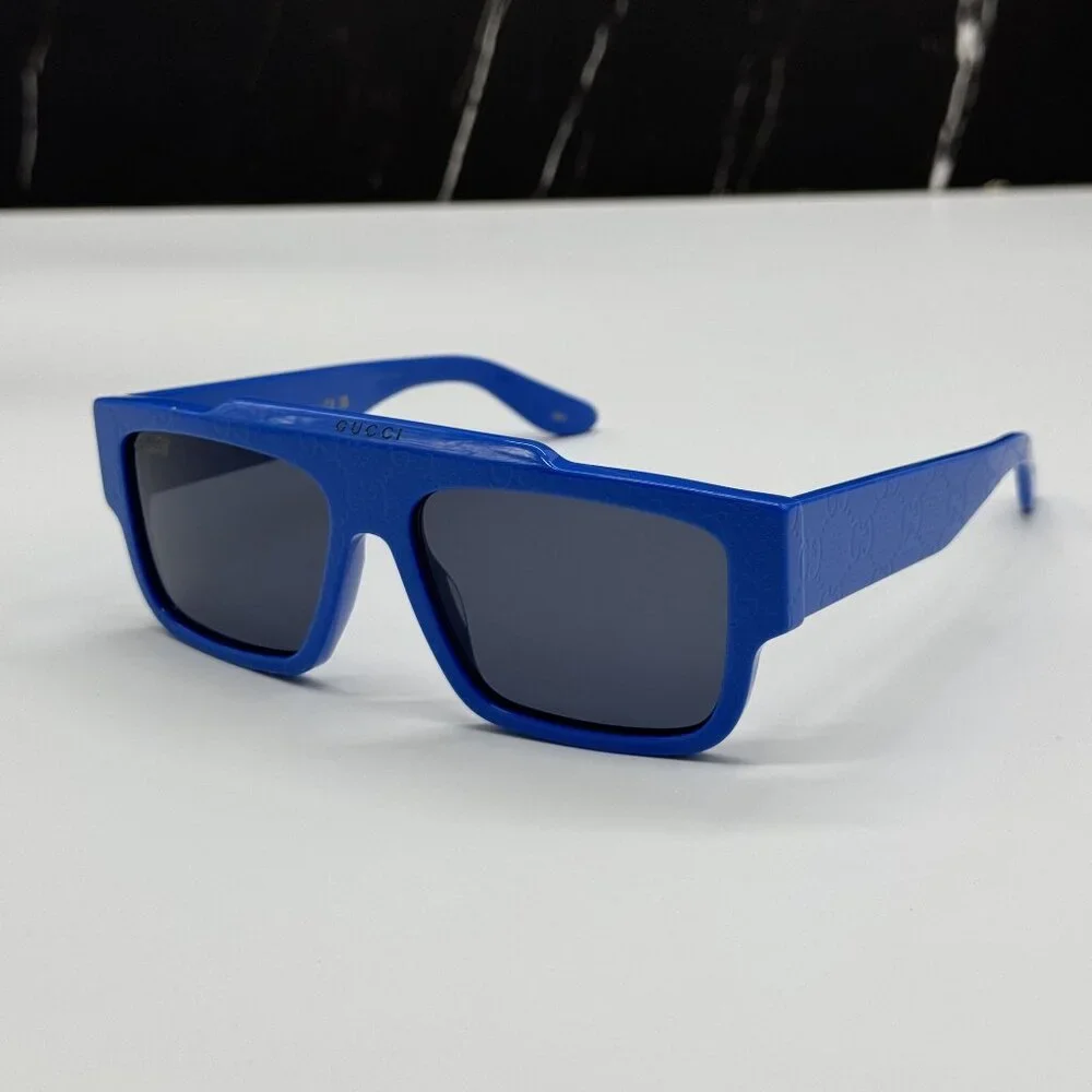 NEW GUCCI GG1460S 008 BLUE SQUARE MEN SUNGLASSES